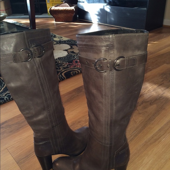 %100 ITALIAN LEATHER GRAY BOOTS made in Italy . - Picture 2 of 4