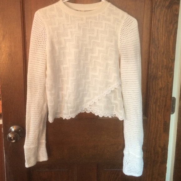 Cream knit crop top
