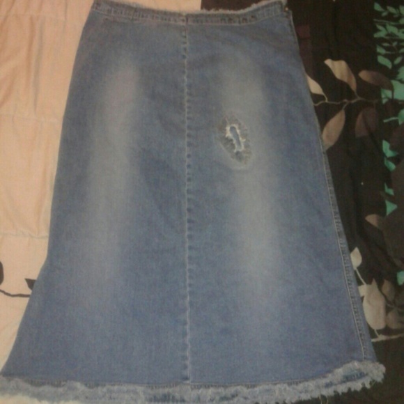 blue jean long skirt