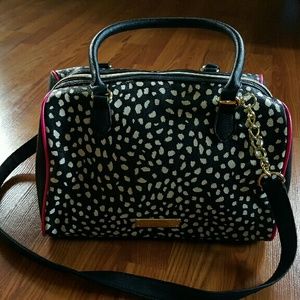 Betsy Johnson small weekend bag zebra print