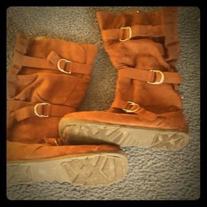 Half calf brown dress boots