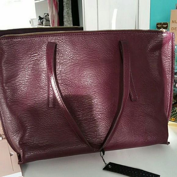 plum tote bag