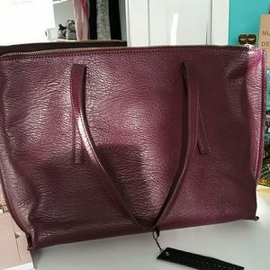 SALE -1 DAY- NWT Plum Tote Bag with Gold Zipper
