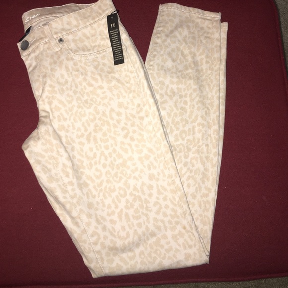 VS Siren leopard print nude denim jeans