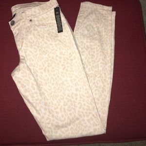 VS Siren leopard print nude denim jeans