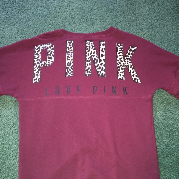 PINK cheetah varsity crew