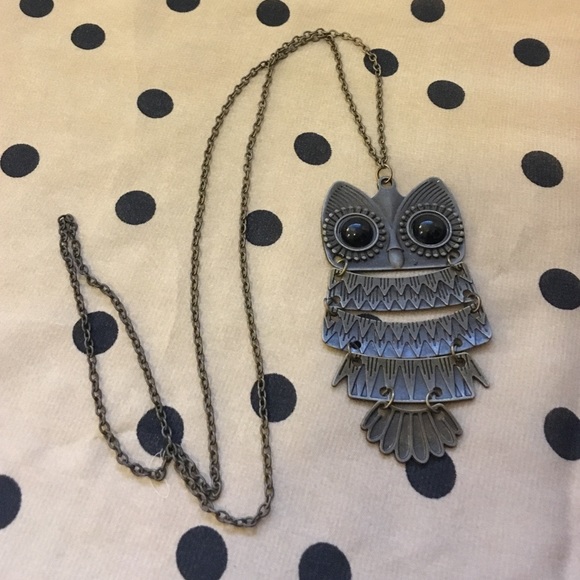 Bronze long owl necklace *vintage look* - Picture 2 of 3
