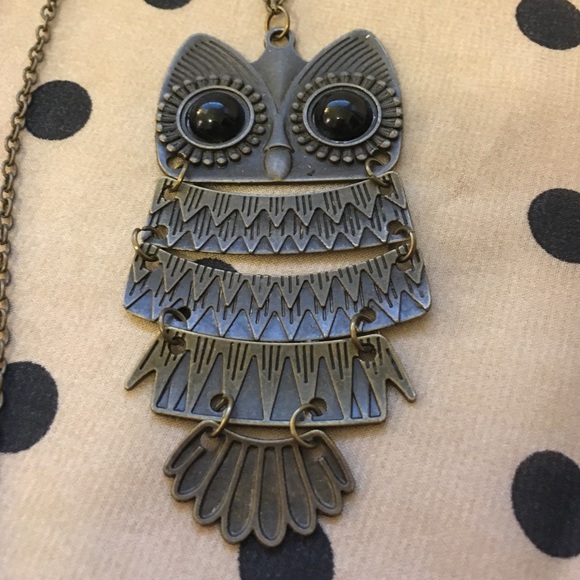 Bronze long owl necklace *vintage look* - Picture 3 of 3