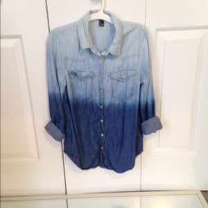 Denim Ombré button down shirt