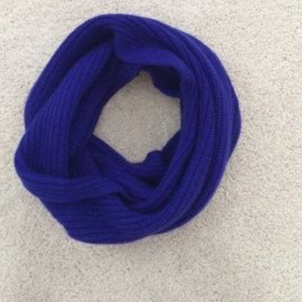 Jcrew Royal Blue Waffle Stitch Infinity Scarf