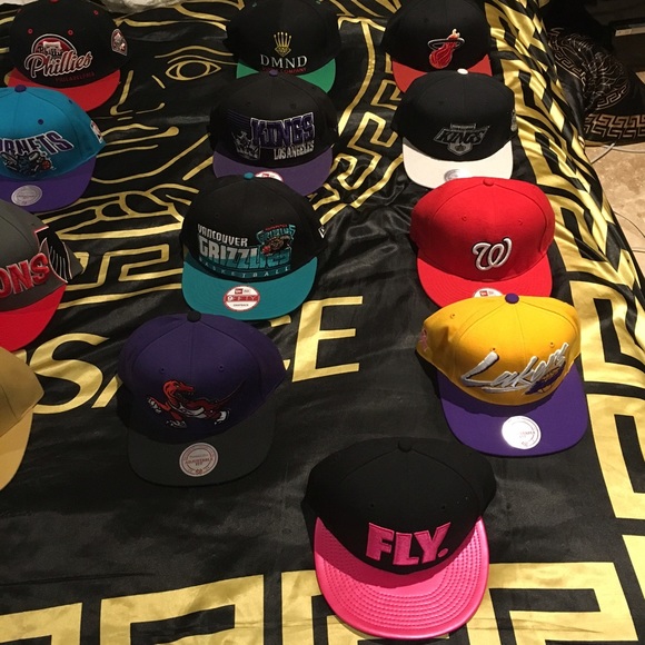 18 pairs of snap backs new & used