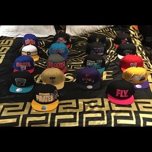 18 pairs of snap backs new & used