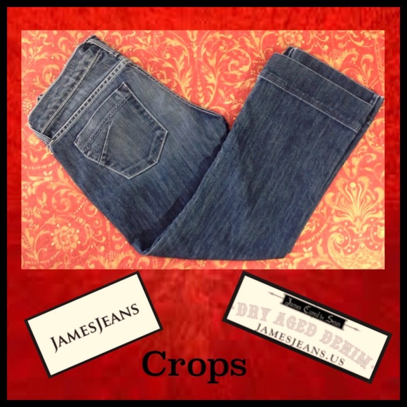 JAMES JEANS Cooper cuffed crop denim Sz 29 - 8 EUC - Picture 1 of 4
