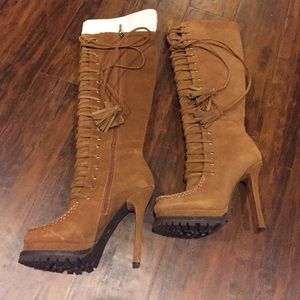 Bebe "Rowdy" suede boots