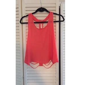 Backless Chiffon Pink Coral Tank!
