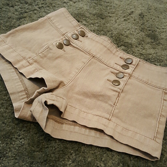 Tan High Waisted Shorts