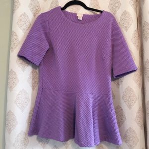Purple stretch peplum top