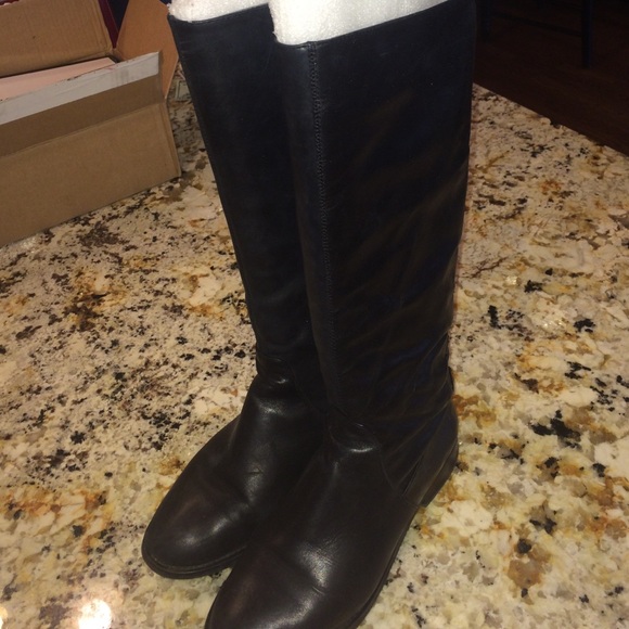 Arturo Chiang tall black lace back riding boots