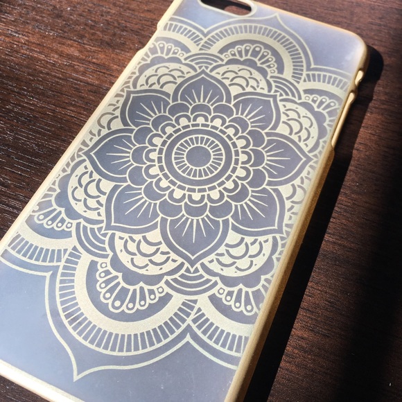 Gold transparent Mandala Flower iPhone 6 Plus case