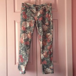 Floral Print Jeans