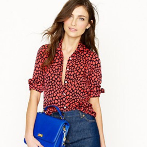 J Crew Hearts Blouse
