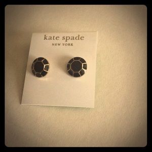 Kate Spade Black Round Post Earrings NEW NWT