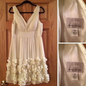 Donna Morgan Ruffle Skirt Dress - off white