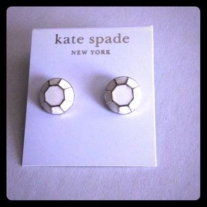 Kate Spade White Round Post Earrings NEW NWT