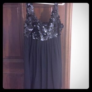 Black sequined cocktail dress
