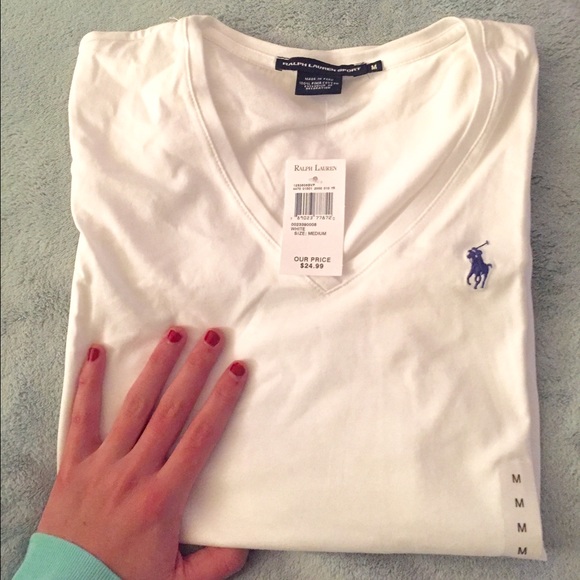 Ralph Lauren polo white v neck t-shirt