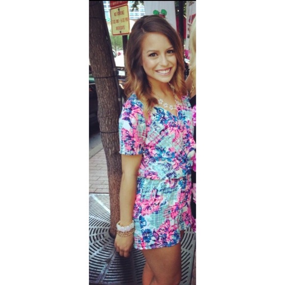 Sage Pink Blue Neon Romper - Picture 4 of 4