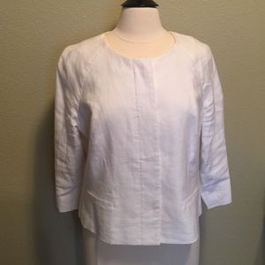 NWOT White Linen Anne Klein Jacket w/ 3/4 Sleeves