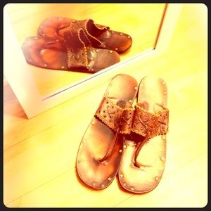 Brown leather sandals