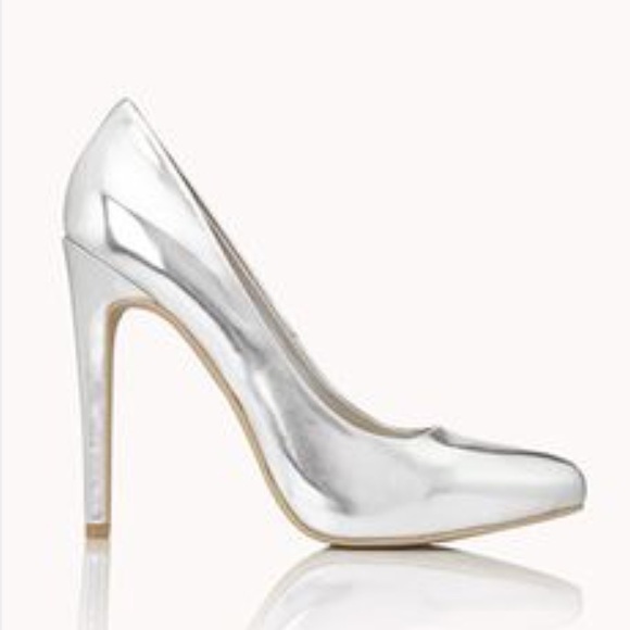 Platinum Pointed Toe Heels