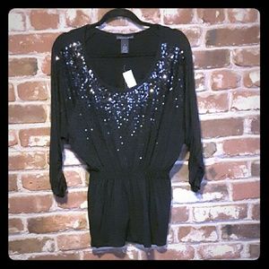 Grace Elements  Sequin Black Top
