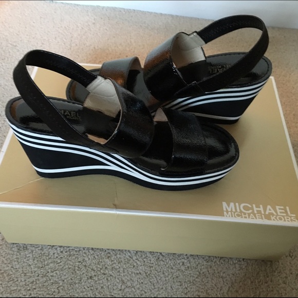 Michael Kors Black Wedge Sandal