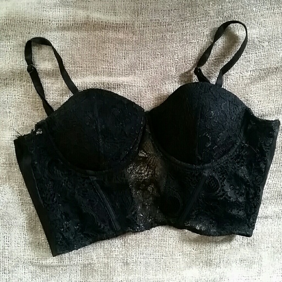 Black lace bustier bra!
