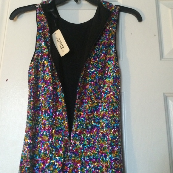 Forever 21 Multi Colored Sequenced Cocktail Dress - Picture 3 of 4
