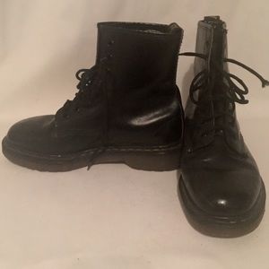 Classic Black Leather Doc Martens Combat Boots