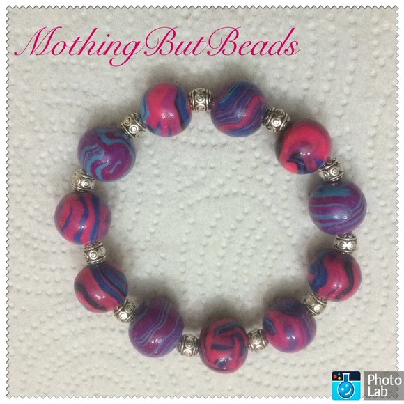 Polymer clay bracelet.