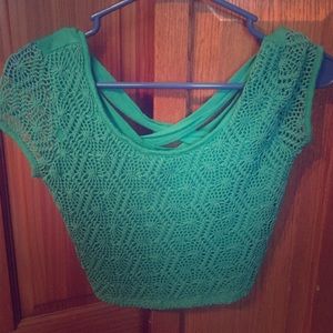 green crop top