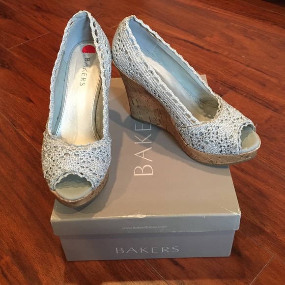 Bakers meadow silver platform heels