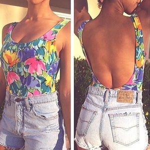 Vintage floral leotard