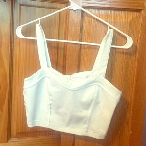 white bustier crop top