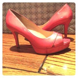 Pink, open toed heels