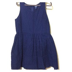 Navy Blue Eyelet Dress