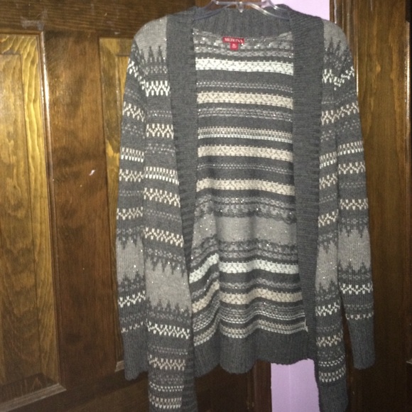 Grey tribal printed cardigan