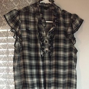 Cute dressy casual top with built in black cami