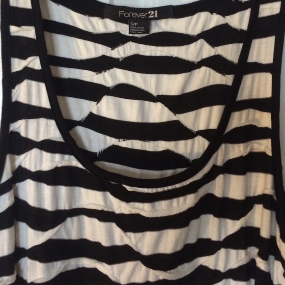 Forever 21 Black and White Stripped Mini Dress - Picture 2 of 4
