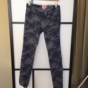 Juicy Couture Blue Floral Skinny Jeans